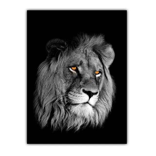 

Новое скандинавское современное искусство, холст с изображением животных, черно-белый постер с изображением льва, офисная настенная живопись, гостиная, украшение для дома, фреска без рамки 21*30cm
