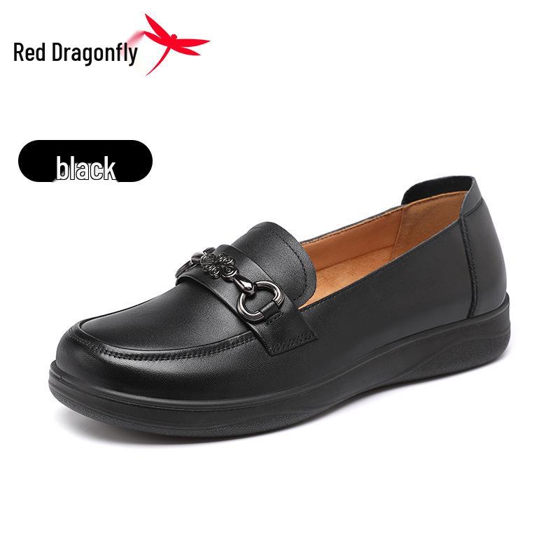 Red Dragonfly Women's Genuine Leather Summer Slip-On Flats