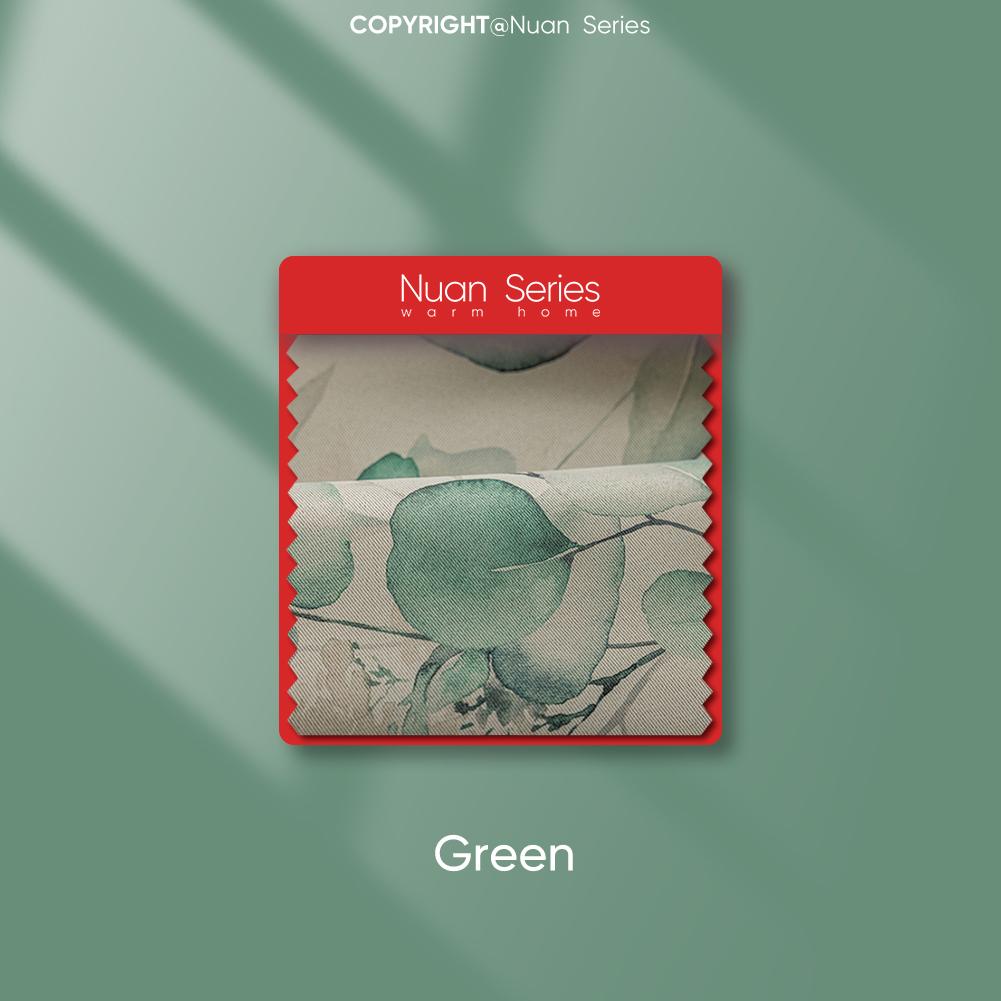 1PC Nuan Series 70-80% Blackout, Hand Painted Green Plant Printed Curtains, American Pastoral Style Curtains for Bedroom Living Room Home Decor