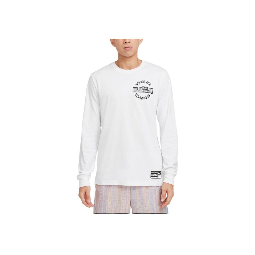 Nike Max90 LeBron Loose Fit Crew Neck Pullover Long Sleeve T-Shirt Men Tops White HF6191-100