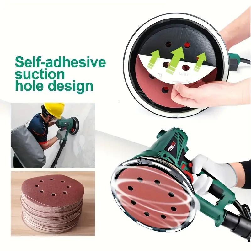 50Pcs 180mm/7inch 8 Hole Sandpaper Hook Grinding Wheel for Electric Wallboard Sander Polishers 60/80/120/240/320 Grain Size