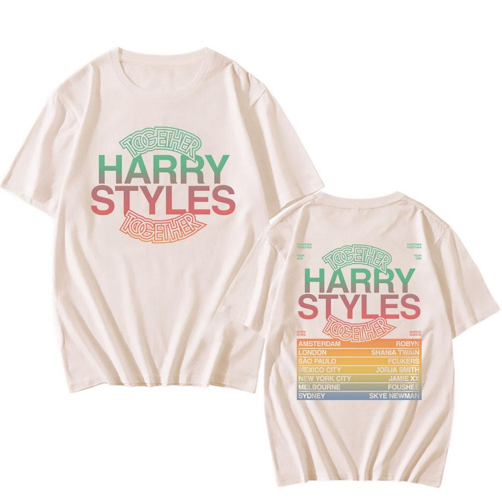 HarryStyles Together, Together Tour 2026 Tees 100%Cotton Summer Short Sleeve Unisex T-shirt Singer Graphic Printing Tshirts Men Tops Funny Shirts