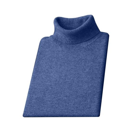 Fall Winter Men Sweater Half-High Collar Knit Thick Plush Lining Elastic Long Sleeves Warm Solid Color Bottoming Knitwear Loose Daily Wear Sweaterts