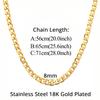 Hip Hop Cuban Link Chains 8mm Silver Gold Color Stainless Steel Embossing Chain Necklaces For Men Women Vintage Jewelry Gift