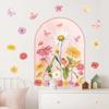 Bohemian PVC Butterfly Flower Arch Wall Stickers for Room Bedroom Wall Decor Vinyl Wall Decals Wallpapers for Home Decoration