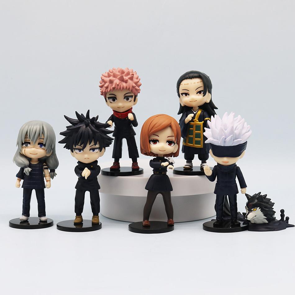 7 Pcs/Pack Q Posket Jujutsu Kaisen 9cm Figure Satoru Gojo Itadori Yuji Geto Suguru Nobara Megumi Collection Character Ornaments