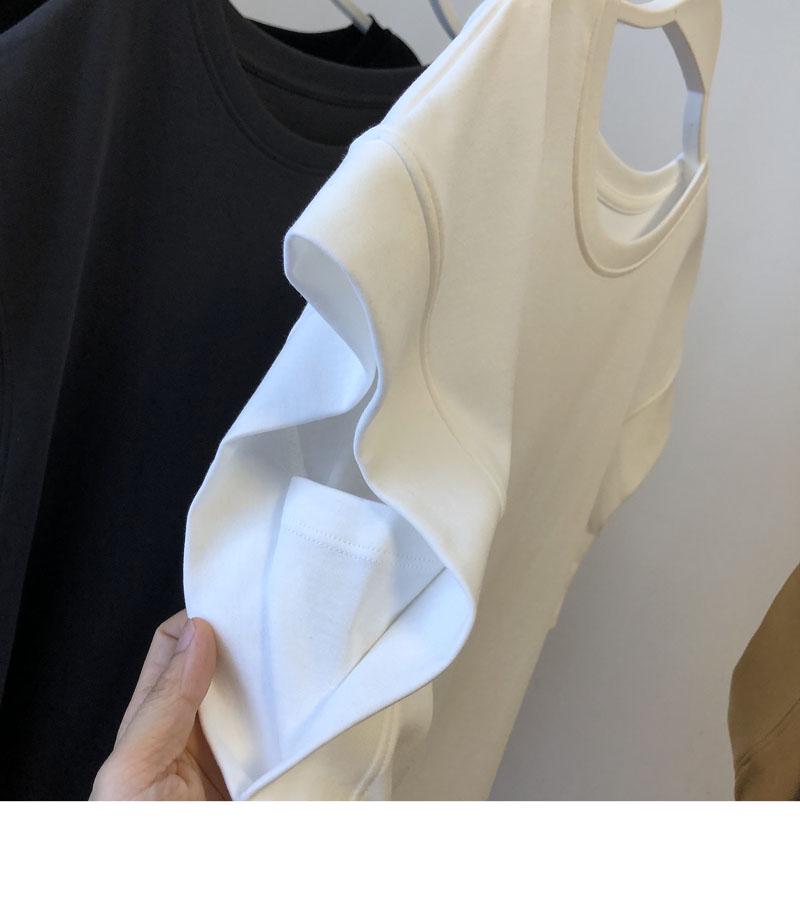 Women's Solid Color Puff Sleeve Cotton Tank Top - Loose, Sleeveless, Anti-Exposure Design, Casual Summer Wear