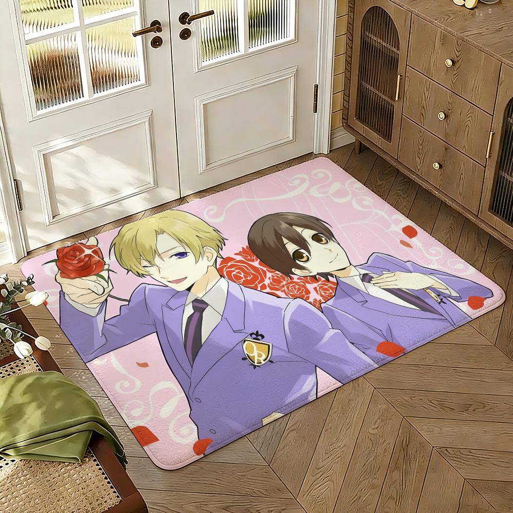 Ouran High School Host Club Floor Mat Soft Thickened Absorbent Non-Slip Bedroom Living Room Door Mat Home Decor Flannel Rugs