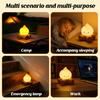 Cute Campfire Night Light Silicone Sleeping Nightlight With Stepless Dimming Rechargeable Beside Lamp For Halloween Decor