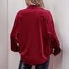 Velvet  Solid Color Women's Blouse Long Sleeved    Versatile Autumn   Item Lapel Pocket Button  Women's Blouse