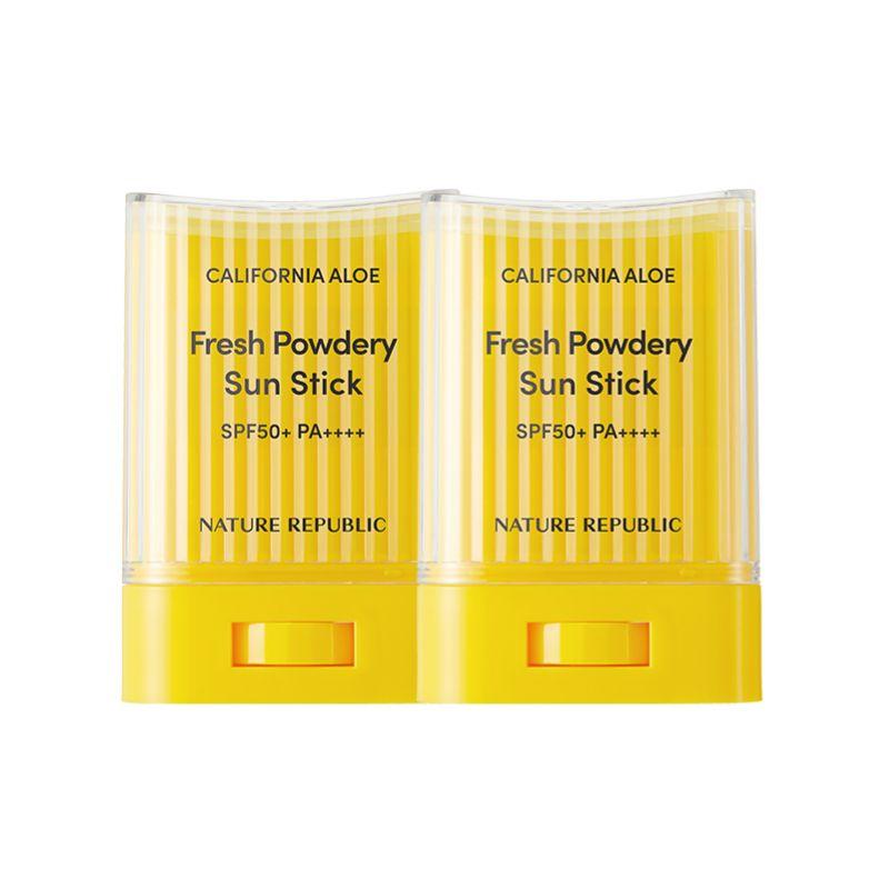 Nature Republic California Aloe Matte Sun Stick SPF50+ PA++++ 1+1 Set – UV Protection Sunscreen Stick