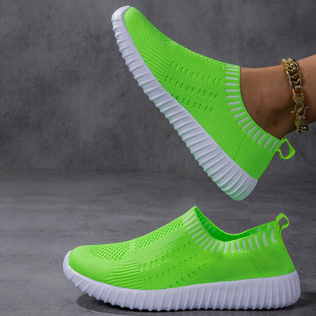 Дышащая сетчатая женская обувь модная и легкая обувь на плоской подошве большого размера — фото 14