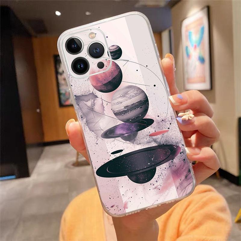Universe Space Planet Phone Case Carcasa Funda For iPhone 17 Pro Max Air 16 15 14 13 Pro Max 15 16 Pro 15Plus Case