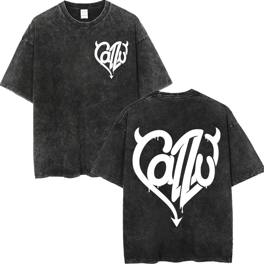 Vintage Washed Cazzu Latinaje Tour  Merch Tshirts Men Women Fashion Aesthetic Tshirt Summer Casual Loose Cotton T Shirts