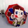 Peko Chan Print Automatic Umbrella, 8 Rib Iron Frame, Plastic Handle, Suitable for Outdoor Travel &Daily , Ideal Gift