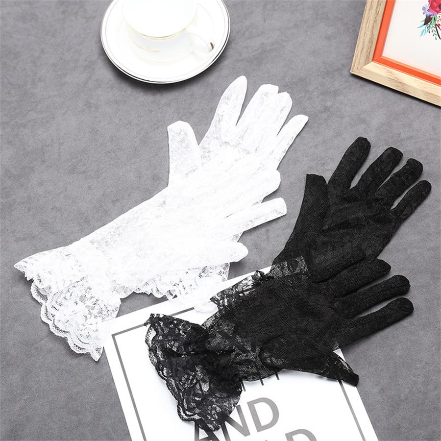 Women's Bow Lace Sun Protection Gloves, UPF 50+ UV Blocking, Breathable Sheer Gloves for Wedding, Party, Driving