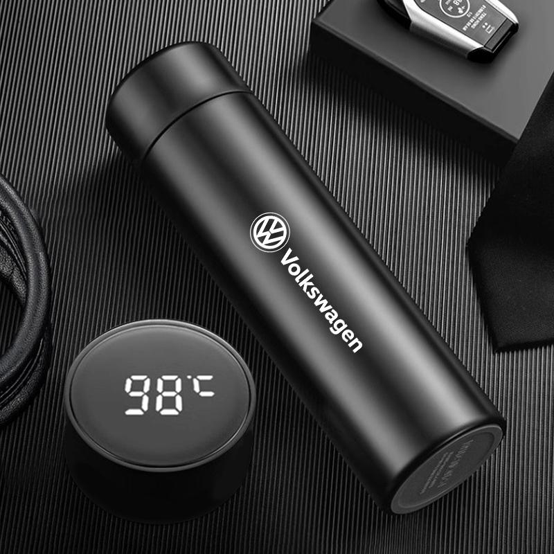 500ML Car Vacuum Cup 304 Stainless Steel Thermos Flask For VW GTI Polo Golf Passat B6 Tiguan Arteon CC Taigo Caddy Jetta Hub Cap