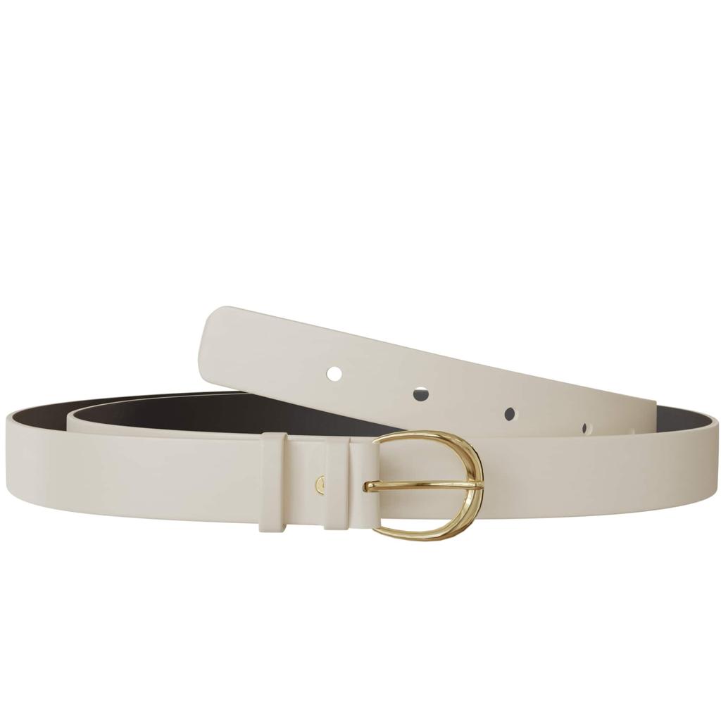 Damebelte i skinn med gylden spenne 30646