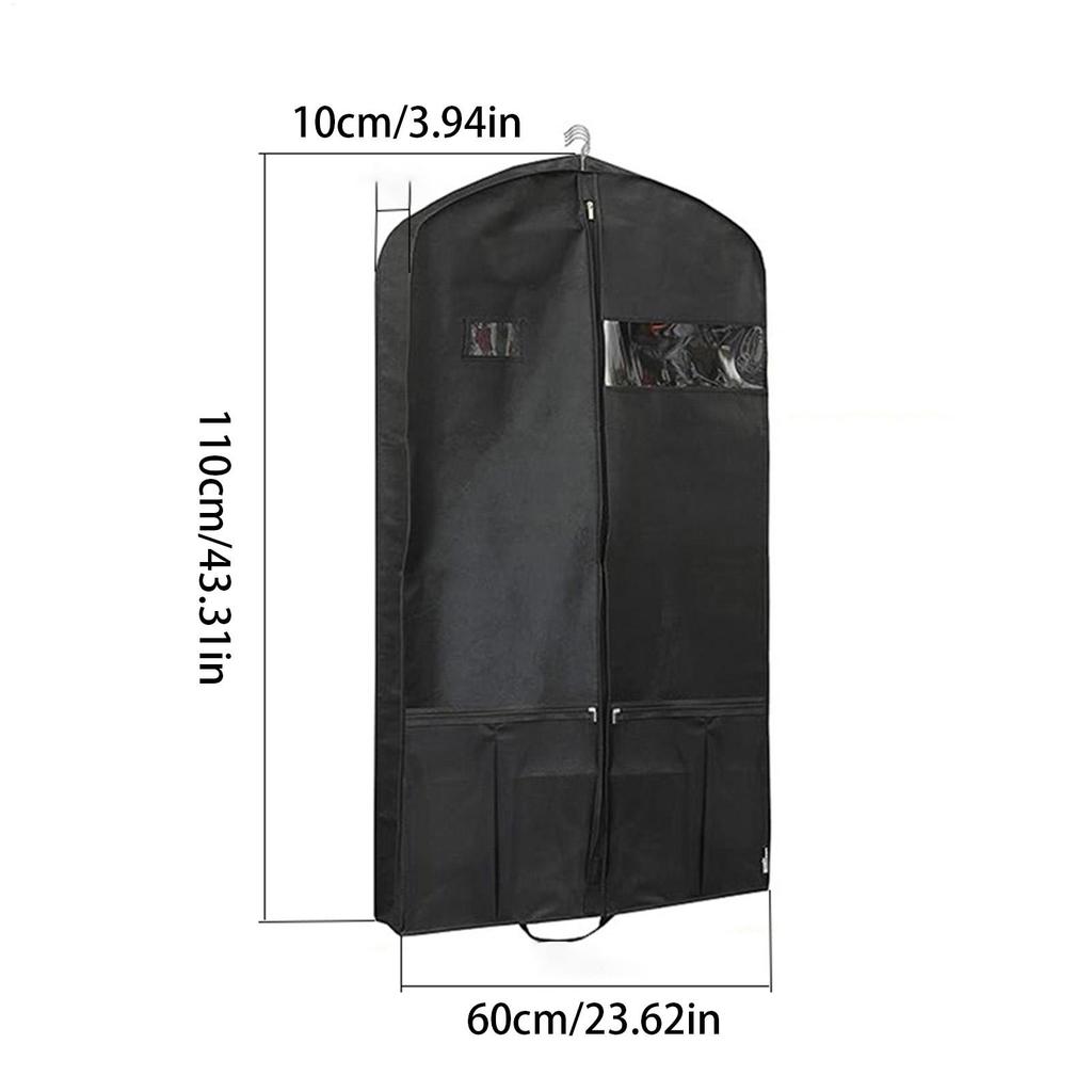 Garment Bag Black Zippered Closet Storage Clothes Cover Garment Storage Bag With Zipper For Gowns Clothing Outfit Clothes Dress
