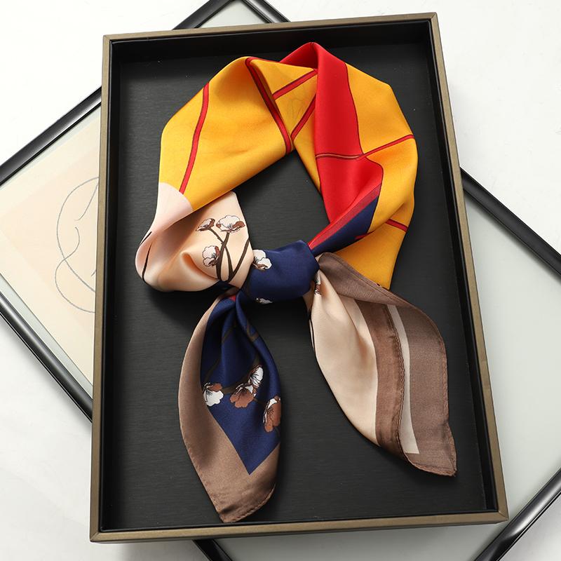 Luxury Gradient Silk Scarf Women Brand Solid Femme Shawls Wraps Bandana Head Foulard Fashion Lady Hijab Wedding Poncho