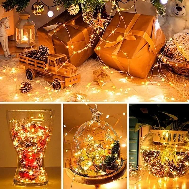 2 Pack Solar Fairy Lights 300LED Solar String Lights Outdoor Waterproof 8 Modes Copper Wire Twinkle Light