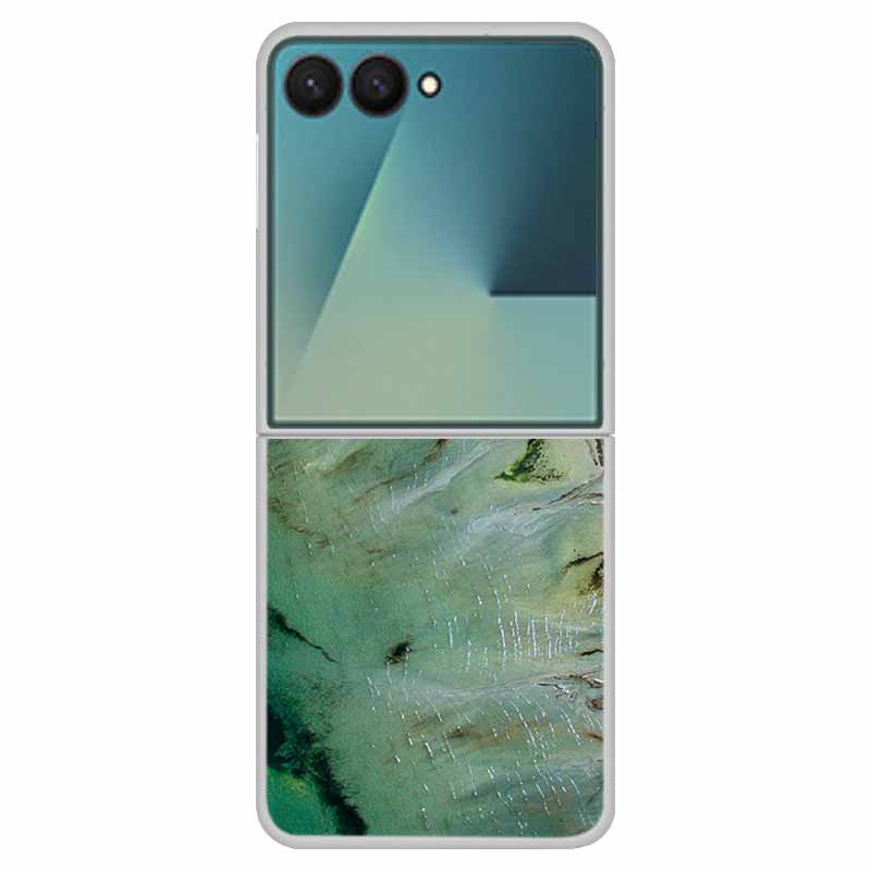 Marble Case For Samsung Z Flip7 Transparent Hard PC Plastic Cover Shockproof Coque for Samsung Galaxy Z Flip 7 5G Funda Zflip7