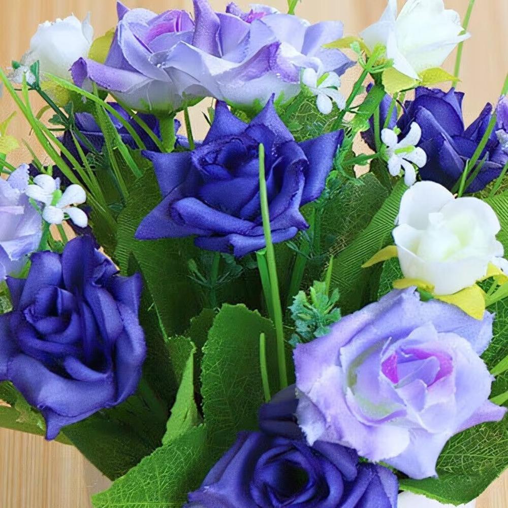 Plastic Artificial Potted Plant Rose Potted Plant Simulation False Plants Ornament Outdoor