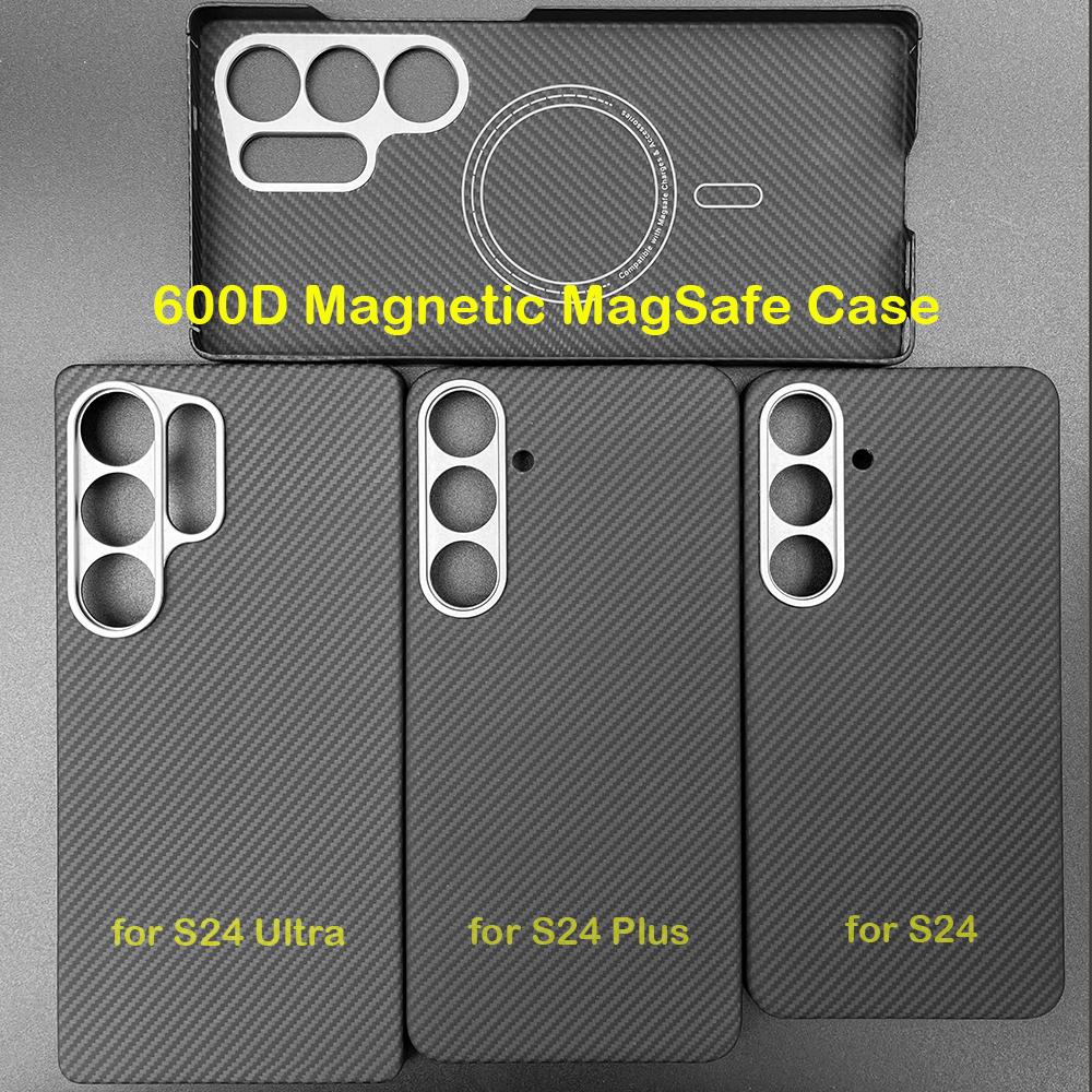 For Samsung Galaxy S25 Ultra S24 Ultra Magnetic MagSafe Case Aramid Carbon Fiber Case S24 S25 Plus Ultra-Thin Protective Cover