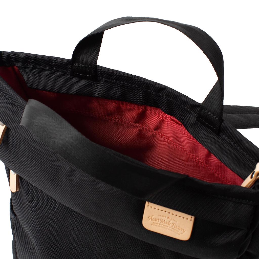Heart Made Factory FY-0950 Tote Backpack, Unisex, A4 Size, Cordura Poly, Lisse Style Series (Black)