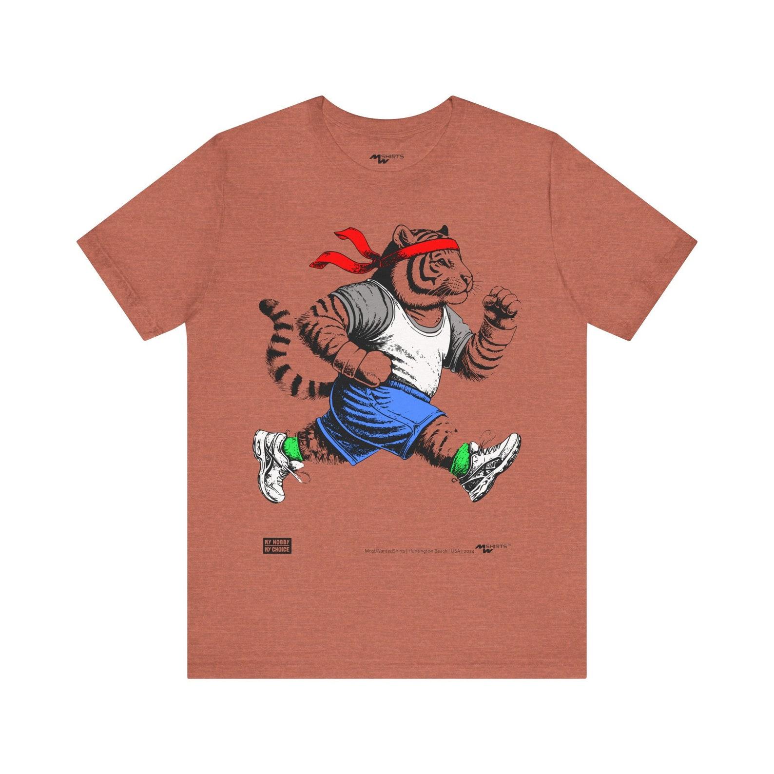 Engraving Style Jogging Tiger Tee: Unisex Jersey Short Sleeve 3XL