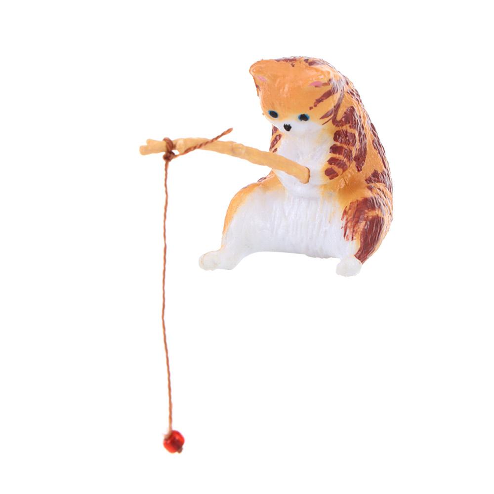 Fishing Aquarium Cat Fishing Fish Tank Decoration Fishing Kittens Aquascape Decorative Ornaments
