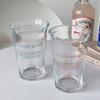 Short Flip-top Cup, Transparent Thickened Glass Letter Milk Cup, Office Beverage, Iced American Coffee Cup