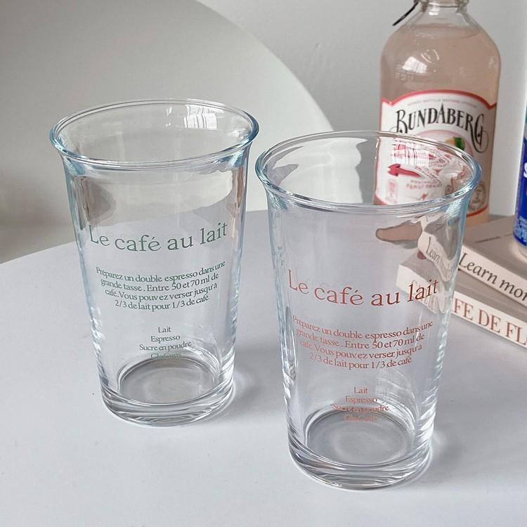 Short Flip-top Cup, Transparent Thickened Glass Letter Milk Cup, Office Beverage, Iced American Coffee Cup