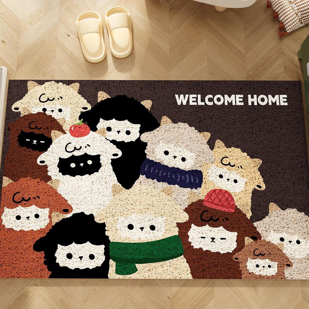 Cartoon Entrance Doormat: Non-Slip, Dirt & Wear-Resistant, Silk Ring Mud Scraper for Households