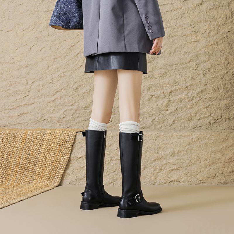 Krazing Pot Зимние сапоги для верховой езды из коровьей кожи с квадратным носком — фото 20