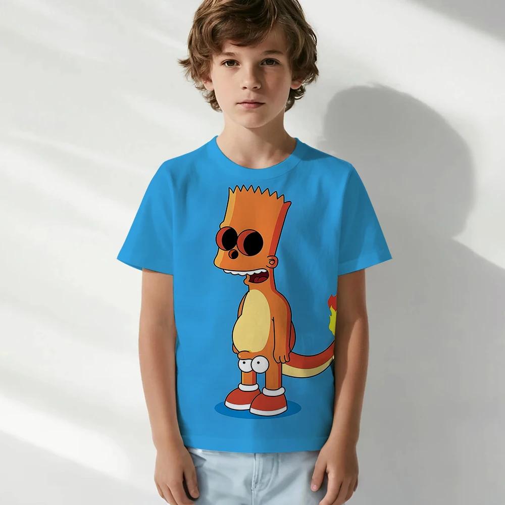 

Disney Simpsons T-Shirts Cartoon Anime Simpson 3D Print Streetwear Fashion Oversized T Shirt Boys Girls Tees Tops 160