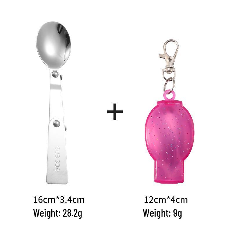 304 Edelstahl Klapplöffelgabel mit Reisebox - Tragbares Outdoor-Picknick-Besteckset.