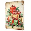 12x8 Inch Vintage Merry Christmas Metal Tin Sign, Durable Iron Wall Art Home Bar Cafe Garage Decor with Pre Drilled Holes