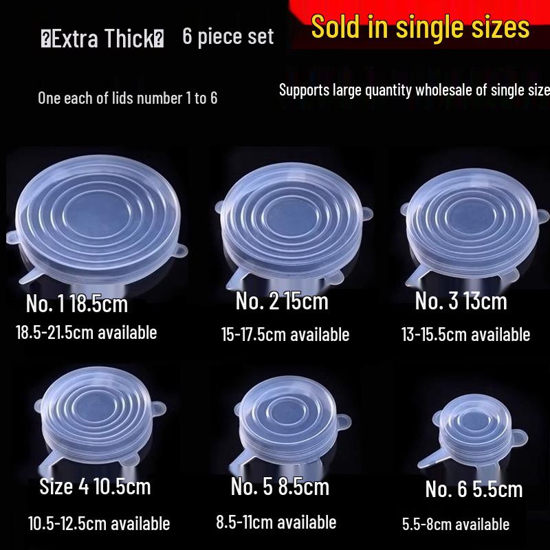 Univerzální silikonové víko na misku pro potraviny - Kulaté těsnění pro uchování čerstvosti