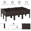 Set of 6 26L Garden Raised Bed Elevated Patio Flower Plant Planter Box PP Vegetables Planting Container, Brown