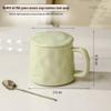Hand-Pinched Ceramic Mug with Spoon and Lid