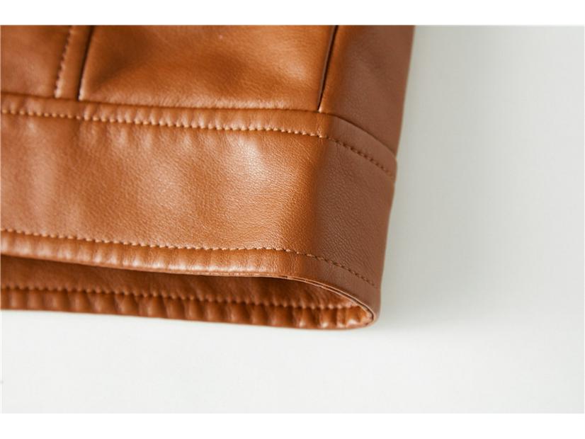 Męska kurtka motocyklowa ze skóry PU - Jednolity kolor, Dostępna w wielu kolorach, Z podszewką z pluszu na jesień i zimę.