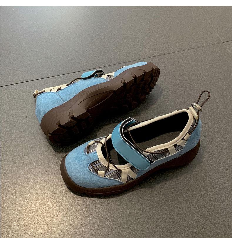 Retro thick-soled shallow-mouth sports Mary Jane single shoes women's 2025 new autumn casual versatile height-increasing moral training shoes