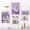 Wall Art Canvas Painting Purple Lavender Field Reed Girl House Bike Living Room Decoration Posters And Prints Home Wall Pictures