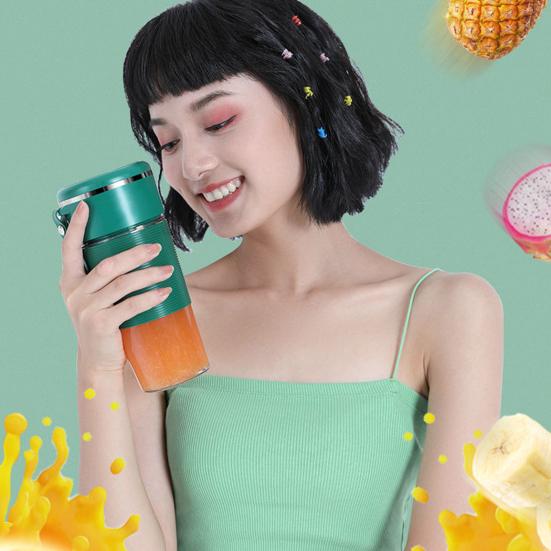 Bezdrátový přenosný mixér, odšťavňovač ovoce s 6 ostrými noži, bez BPA, snadno čistitelný, dobíjecí elektrický mixér