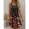 Women's Round Neck Sleeveless Tropical Parrot Print Casual Fun Tank Dresses for Spring Summer