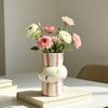 Ceramic Vase Hand Painted Striped Polka Dot Flower Vase Gourd Shape Vase for Fresh And Dried Flowers Home