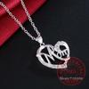 Letter Mom 925 Sterling Silver Fashion AAA Zirconia Crystal Charm Loves Heart Necklace & Pendant Women Mother's Day Gift For Mum