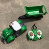 Remote Control Tractor Trailer, Green Agricultural Vehicle Toy, Kids Educational Gift, Farm Truck with Lights, Outdoor Fun.