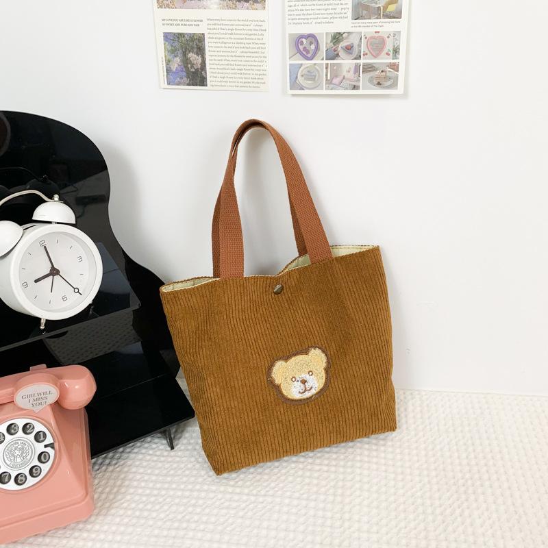 2026 New Bag Mini Corduroy Handbag Female Student Han Cute Bento Bag Small Hand Bag